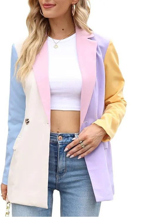 ARTFREE Womens Casual Blazer Button Lapel Long Sleeve Work Business Fashion Blazers Jackets Outfits with Pockets